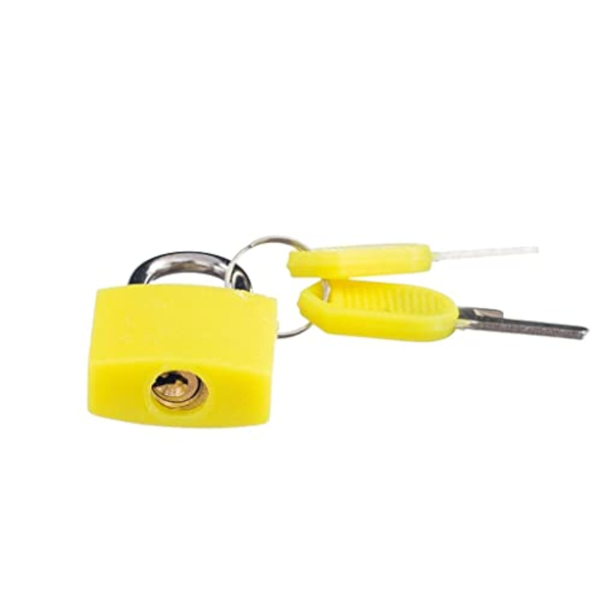 Small Padlock with Two Keys for Luggage, Yellow