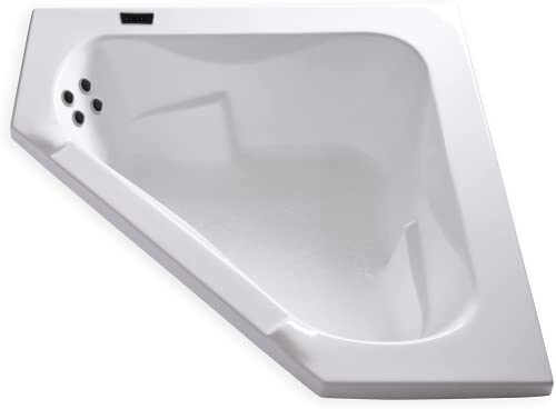 Carver Tubs - Ct6060 - Whirlpool Corner Bathtub W/ 4 Hydromassage Jets- 60"L X 60"W X 19.5"H - White Corner Triangular Acrylic Two Person Tub - Vibrosonic #TOP1
