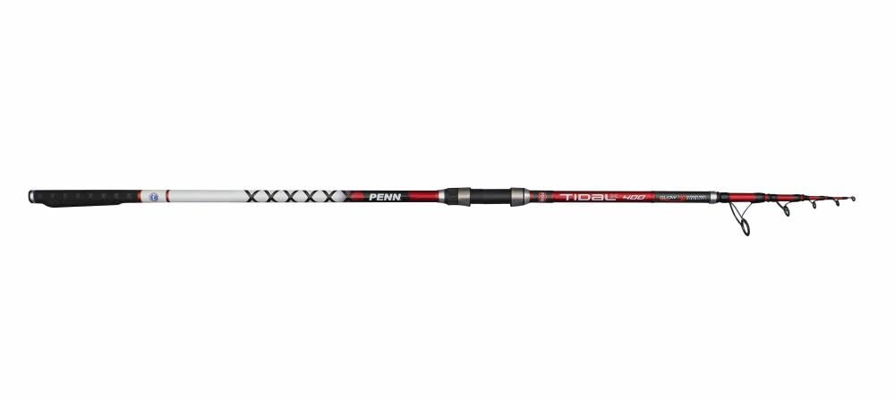 PENN Tidal X Telescopic Surf Solid Tip - Tele Surf Rute, Brandungsrute, Surfrute, 400cm Länge, Wurfgewicht 200g, Weitwurfrute