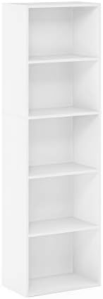 Furinno Luder Bookcase / Book / Storage , 5-Tier, White