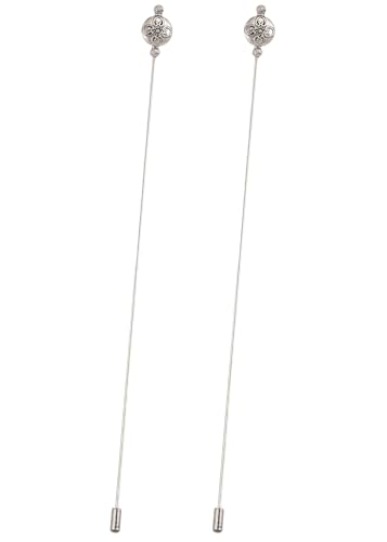 Image of Alilang Antique Vintage Hat Pin Classic Long Handle Geometric Hatpin Stick Lapel Pins for Women, Men, Pack of 2 /3