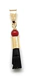 Figa Hand Geniune Black Azabache Charm Red Coral...