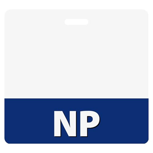 NP Badge Buddy Horizontal Navy Blue Heavy Duty 1 Pc - Spill & Tear Proof Cards - 2 Sided USA Printed Quick Role Identifier ID Tag Backer by BadgeZoo
