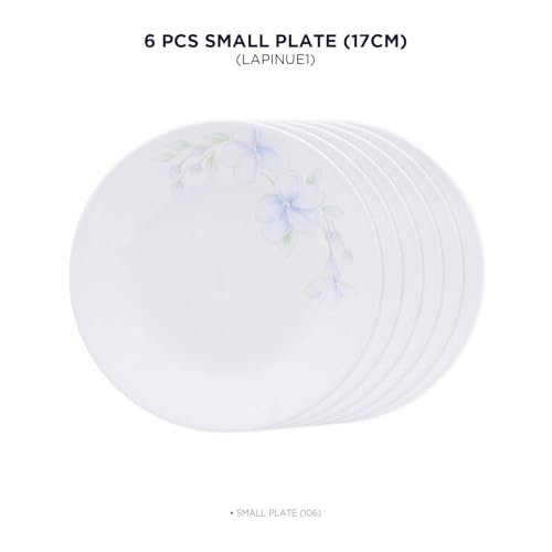 Image of CORELLE Lapinue1-17cm Small Plate /B&B Plate Pack of 6 | for Family of 6 | Break & Chip Resistant | Lightweight & Durable | Microwave & Dishwasher Safe