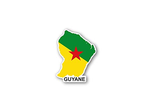 Sticker for Sale avec l'œuvre « Carte de drapeau de la Guyane française » de l'artiste limitlezz
