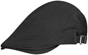 Men's Newsboy Caps 100% Cotton Newsies Flat Hats for Men Adjustable Irish Cabbie Gatsby Hats Ivy Cap for Driving Golf Hunting