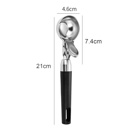 Ice Cream Spoon, Stainless Steel Ice Cream Scoop, Cucchiaio per Gelato con Grilletto, Ideal for Ice Cream, Melon, Meatballs, Mashed Potatoes or Melon Balls - immagine 3