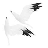 NUOLUX 2個人工カモメ 装飾品 製 シミュレーション鳥 置物 吊り下げ飾り 室内装飾 撮影小道具 子供部屋 ホリデー装飾用