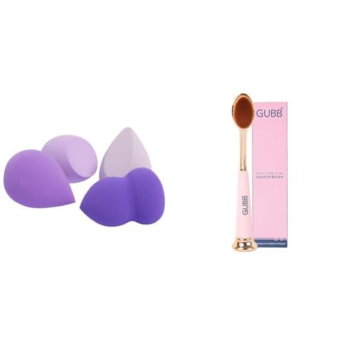 Image of GUBB Beauty Blender For Face Makeup | Foundation Blending Beauty Sponge, Flawless for Liquid, Cream, Foundation & Powder | Makeup Sponge (Purple) - Set of 4 Multi use Oval Makeup Brush