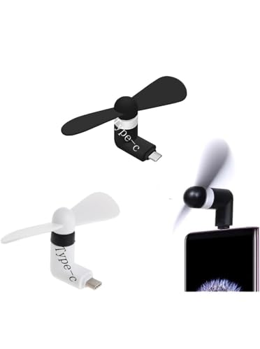 Image of Combo of 2 Pcs. Mini Type-C F an M ini Fan 2-Blade Fan High Speed USB F an, M ini Mobile Cooler, Mini fan Support with All Android & Type-C Smatphones (Multi-colour)