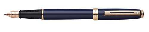 Image of Sheaffer Prelude Cobalt Blue Fountain Pen with Rose-Gold Tone Trim and Broad Nib
