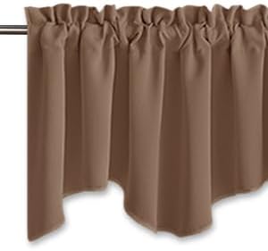 Miniatura 4 de NICETOWN Cenefas para ventana de cafetería, con aislamiento térmico y diseño de granja para cocina, sótano, cenefas festoneadas con bolsillo para