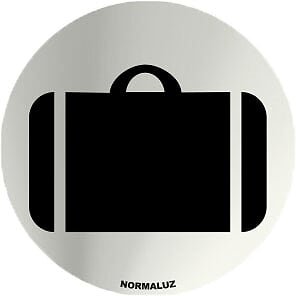 Normaluz Rd797027 - Señal Adhesiva Redonda Zona De Maletas Acero Inoxidable Adhesivo 0,8 Mm 7 Cm Con Cte, Ripci