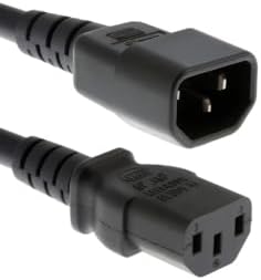 CablesAndKits C14 to C13 Power Cord 10ft, 16 AWG Heavy-Duty PDU C...