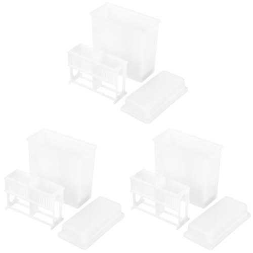 Ipetboom 3 Sets Lab Microscope Slides Rack 24 Slots Staining Jar Plastic Storage