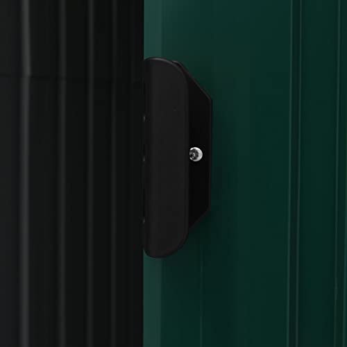 Metall Gerätehaus mit Regal, 205x130x183 cm mit Schiebetür & Lüftungsklappen, Geräteschuppen Gartenhaus Schrank Garten… – Bild 8