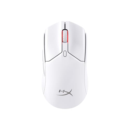 HyperX Pulsefire Haste 2 Mini Wireless, Souris Gaming sans Fil Ultra Légère 59 g, Capteur HyperX 26K Jusqu’à 26 000 DPI, Double Connexion sans Fil 2.4 GHz et Bluetooth, Autonomie Jusqu’à 100h, Blanc