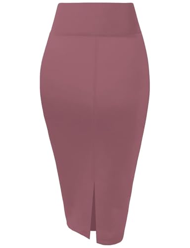 Image of Hybrid & Company Womens Pencil Skirt Premium Nylon Ponte Stretch Office Made in The USA Below Knee