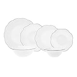 Karaca Lina 26 Teiliges Geschirrset für 6 Personen aus Glas, Servierteller, Suppenteller, Schalen, Kuchenteller, Schale, Modern und Stilvoll, Gesund,Für Besondere