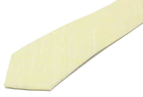 Image of Men's Chambray Cotton Skinny Necktie Tie Textured Distressed Style - 2.5 inch Width