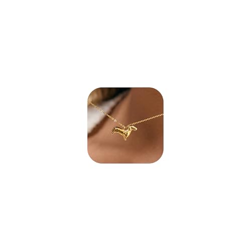 JAVARNV Dachshund Necklace for Women Gold Dog Pendant Cute Small Elegant Dainty Simple Jewelry Gift for Dog Lovers