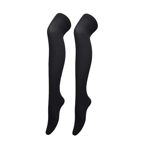 Image of Women's Opaque Stretchy Nylon Over Knee Thigh High Stockings Costume Socks
