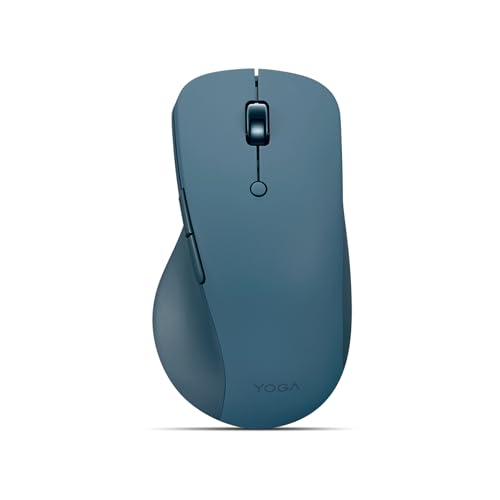 Lenovo Yoga Pro Mouse - Mouse Bluetooth Ricaricabile, Design Ergonomico per Destrimani, DPI Regolabile fino a 4000, Clic Silenziosi, Autonomia fino a 3 Mesi, per PC/Laptop/Windows/macOs - Tidal Teal