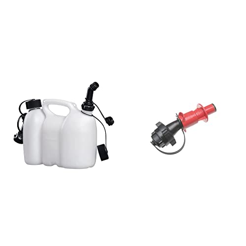hünersdorff Doppelkanister/Kombikanister für Kraftstoff und Öl mit 2 Ablaufschläuchen, 3+1,5 Liter & Kraftstoff Sicherheits-Einfüllsystem für PROFI + ECO Doppelkanister, 16,0 x 5,4 x 5.4 cm
