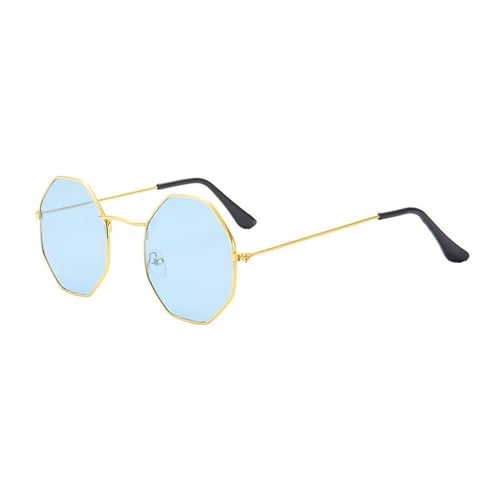 Image of New 2025 Polygon Creative transparent Ocean Lens Sunglasses Octagonal Sunglasses Metal Frame