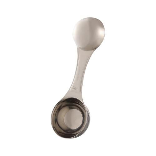 キッチン計量スプーンセット ステンレススチール 両端計量スプーン コーヒー豆 コーヒー粉 ミルク粉スプーン(Colour 1)