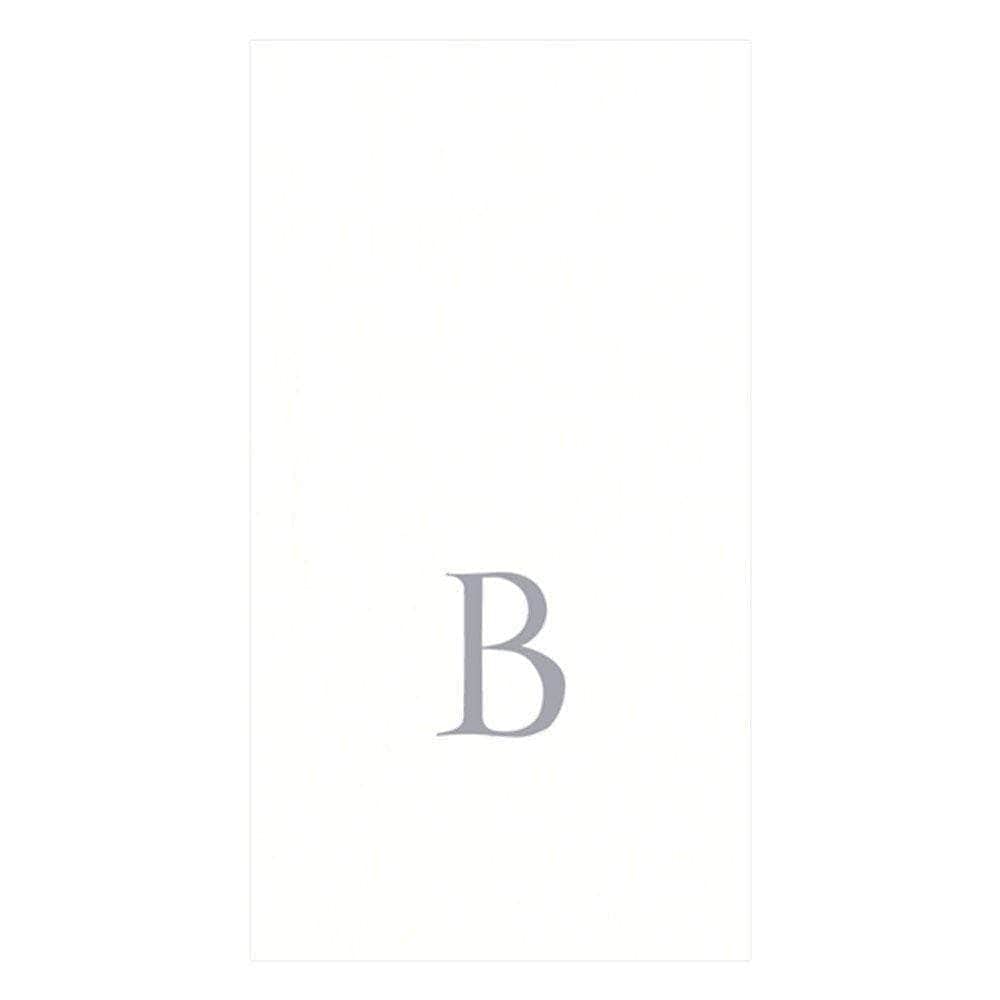 Caspari "Silver Initial B" papierowe ręczniki dla gości, białe perły, 24 sztuki