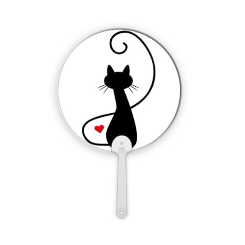 Éventail rond en plastique chat - Idée cadeau décoration