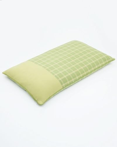 EDMILE Adjustable Buckwheat Pillow, Buckwheat Neck Pillows for Sleeping, Neck and Lumbar Relief for Full Body Support with Removable Pillow Covers, 20x12 Inch, Green