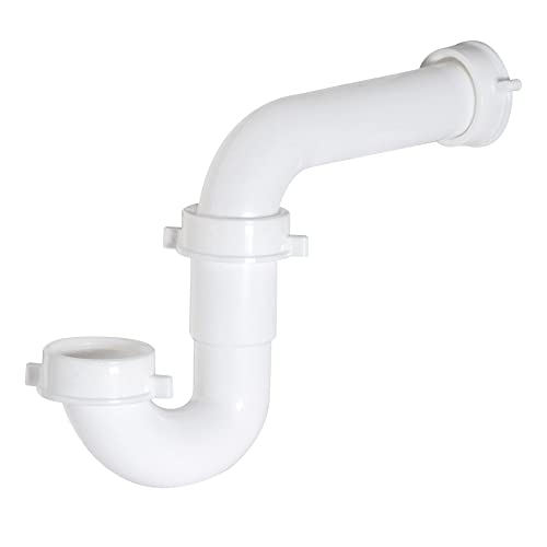 EZ-FLO 1-1/2 Inch P-Trap with Adapter for Tubular Drain Applications, White Polypropylene, 35376 by EZ-FLO - Used condition - US$8.01
