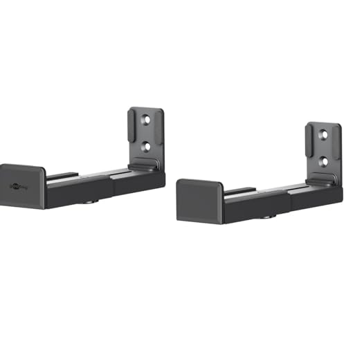 Soporte para Barra de Sonido ajustable, Soporte de Montaje para Barra de Sonido, Bracket Barra Sonido, Acero, Soporta hasta 15 KG, Apto para barras de 90 a 154 mm profundidad, Negro mate