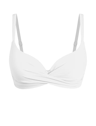 ZAFUL Women Twist Front Underwire Bikini Top Push Up Lace Up Swimsuit Tops Bra Padded Bathing Suit Tops