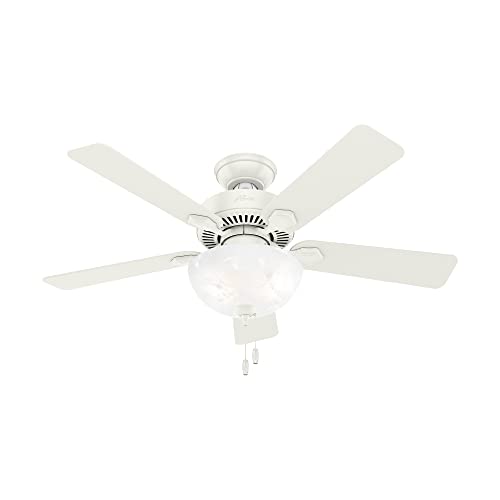 Hunter Swanson, Indoor, Ceiling Fan, with LED Light, 44 inch, Fresh White