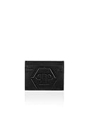 philipp plein schuhe preis Measure: h. 8 cm, w. 10 cm Philipp Plein Men Leather Credit Cards Holder Monogram Black One size