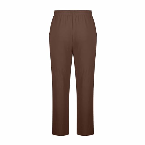 Cotton Linen Pants Men Casual Loose Fit Elastic Drawstring Waist Wide Leg Pant Lightweight Summer Beach Pants Pockets4