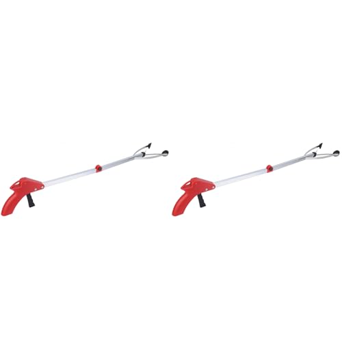 2 Pcs Grabber Reacher Tool Aluminum Alloy Garbage Picker Folding Trash Grabber for Garden Leaves Waste Pick Up for Garden Waste Pick Up
