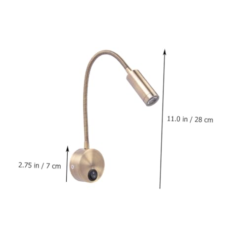 Lámpara de pared LED lectura 3W luz nocturna cálida con interruptor dormitorio 4