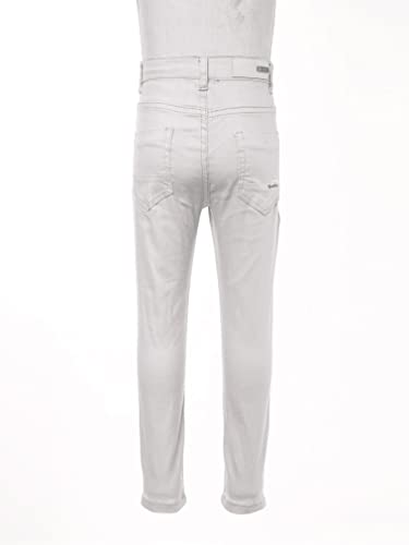 JEATHA Kids Boys Casual Cargo Pants Elastic Waistband Solid Color Slim School Uniform Chino Trousers4