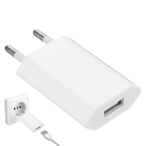 5V/1A Chargeur USB,Embout Chargeur,Compatible avec IPad,IPod,Android,Xiaomi,Samsung,Huawei,Tablettes,Facile à Transporter (Blanc)
