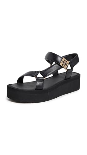Tory Burch Women's Mellow Platform Sandals, Perfect Black/Gold, 9 Medium US