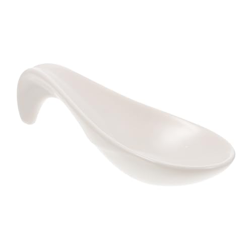 BIUDECO 純白陶瓷ソーススプーン 魚子醤用 食洗機対応 洗浄簡単 レストラン 家用 多用途調理器具