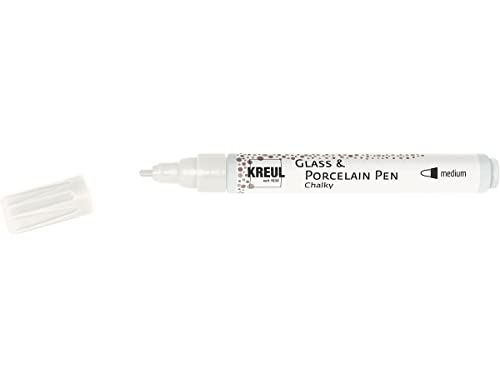 KREUL 16571 - Rotulador vidrio y porcelana GLASS&PORCELAIN Chalky mate Algodón blanco medium