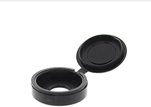 Pack of 100, 6/8g Black Hinged One Piece Plastic Screw Cover Caps (Small, 6/8g)