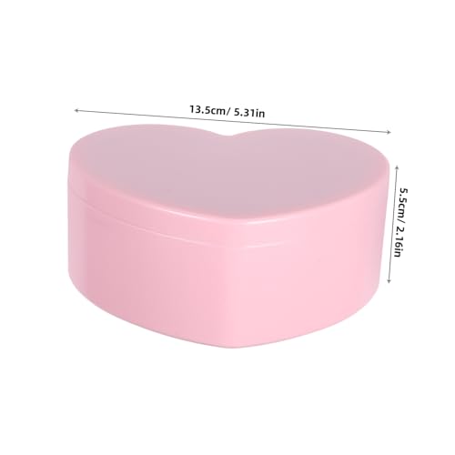 Coffret décoratif compact en forme de cœur rose pour coiffeuse - 3