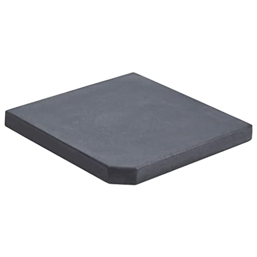 vidaXL Square Umbrella Base Weight Plate - Durable and Stable, Made from Resistant Black Granite - Adds Elegance to Outdoor Living Space - 18.5 x 18.5 x 1.8 Inches, Weight: 55.2 lb