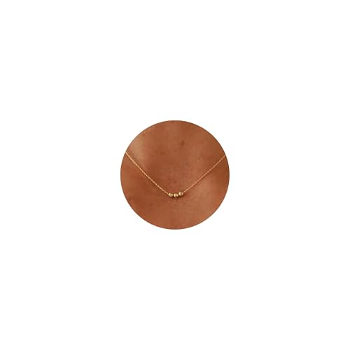 GUOKE Irregular Bead Necklace - 14K Gold Plated Dainty Gold Necklace Simple Jewelry for Women